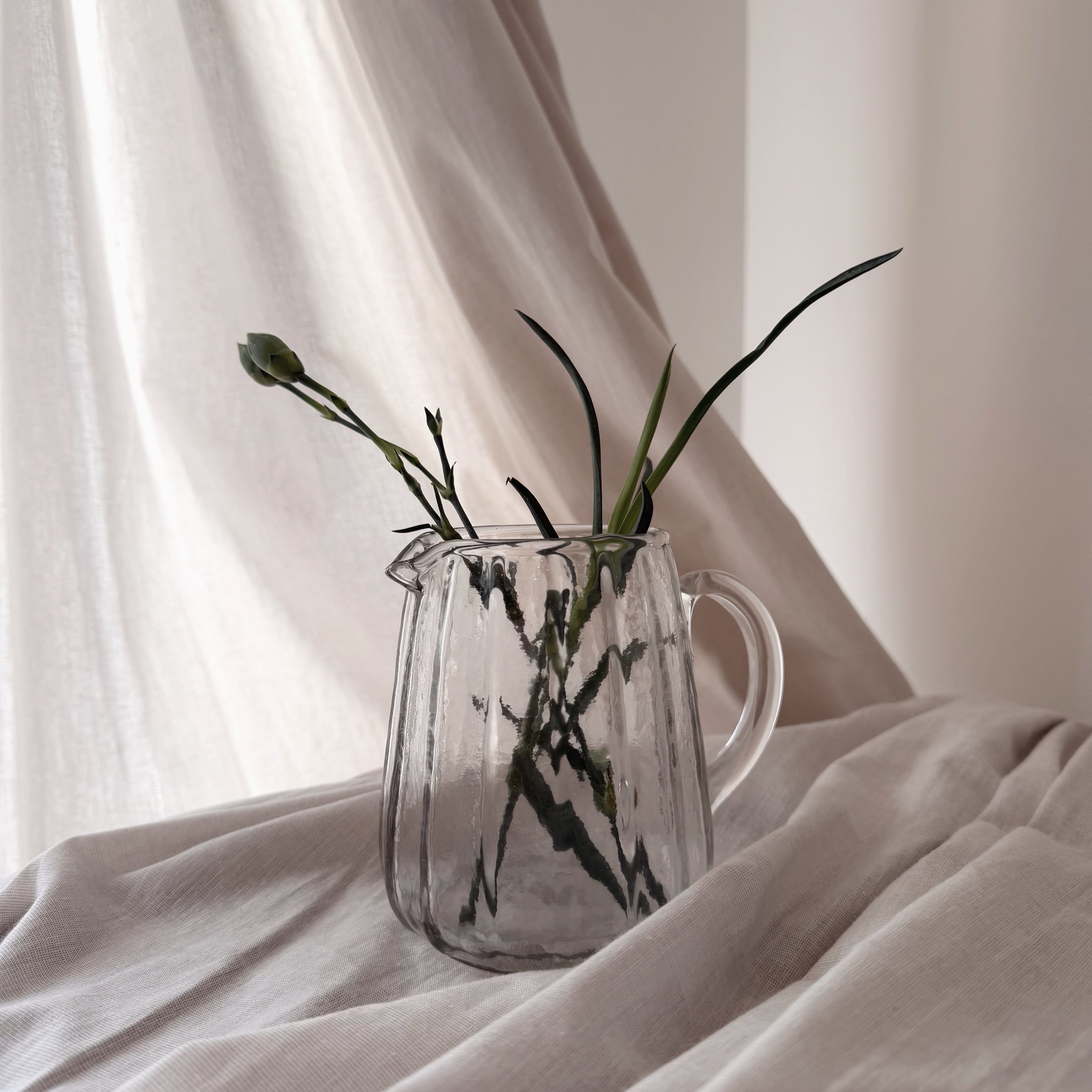 Ribbed Glass Jug
